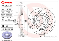 Tarcza hamulcowa Dual Cast BREMBO 09.C127.33  C 217   W 222 S 63 S 65 AMG  390 mm