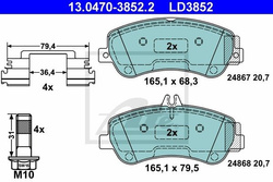 Klocki hamulcowe przód  CERAMIC  X 204 GLK