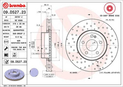 Tarcza hamulcowa przednia C 205 W 205  śr. 318 mm
