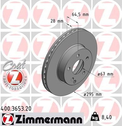 Tarcza hamulcowa przód śr 295 mm W 172 W 204  W 207 W 212 