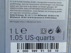 Olej hydrauliczny  MB 344.0  NIVO  W 124 W 201