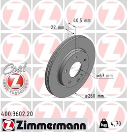 Tarcza hamulcowa  przód  W 168