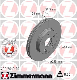 Tarcza hamulcowa przód W 211 295 mm