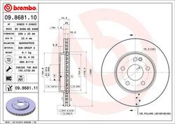 Tarcza hamulcowa  przód  W 169 W 245 288 mm